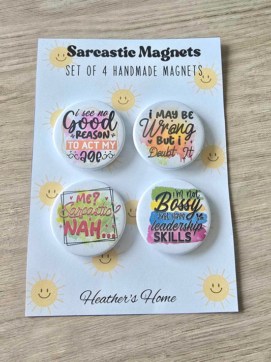 SARCASTIC MINI FRIDGE MAGNETS SET OF 4