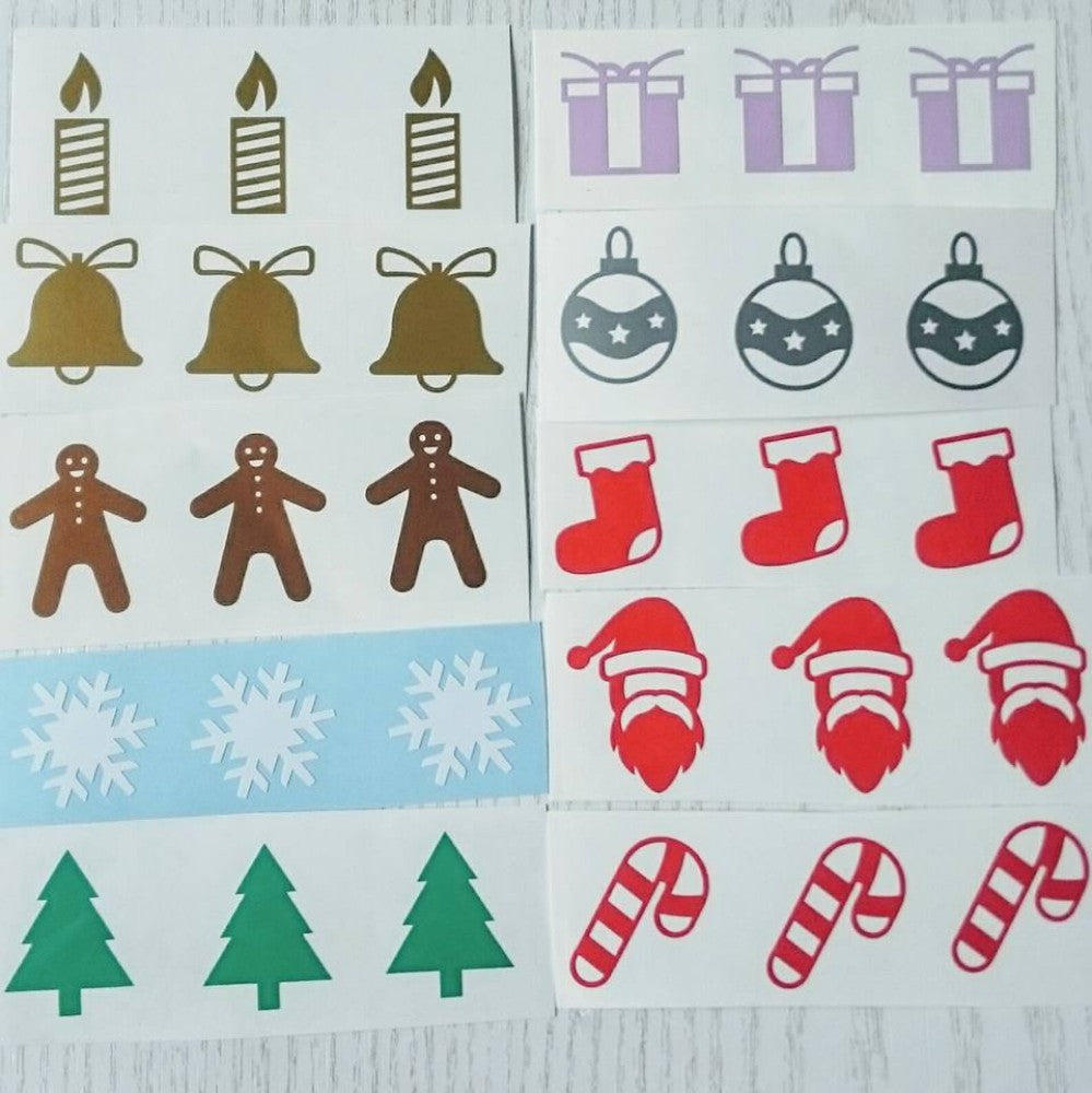 CHR 017 - 30 X CHRISTMAS SHAPES - SMALL SHAPES