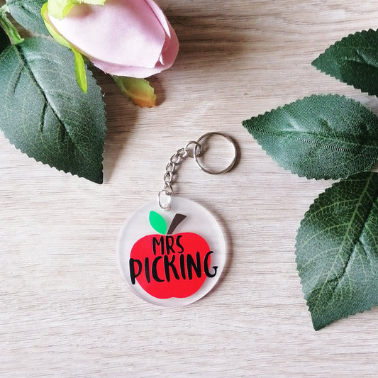 teacher keyring thank you gift end of term gift teacher ta school apple gift acrylic teacher gift