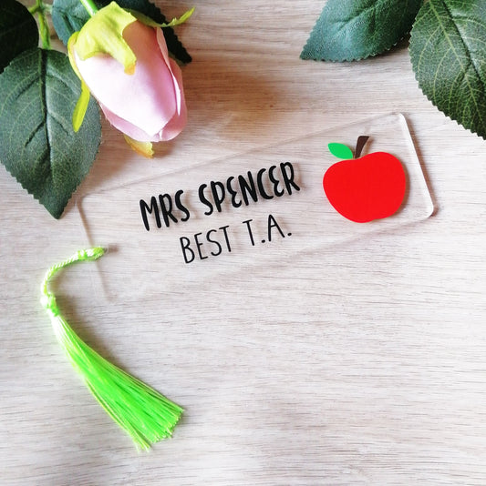 teacher bookmark thank you gift end of term gift teacher ta school apple gift acrylic teacher gift