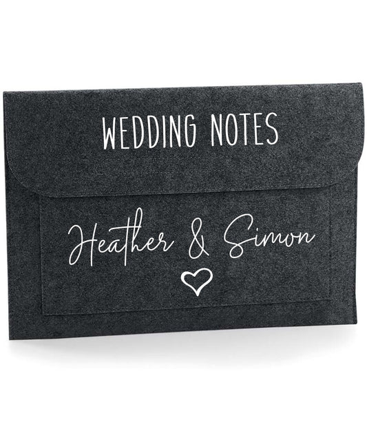 Personalised wedding notes documents folder - design 3