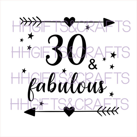 BY03 - BIRTHDAY (AGE) AND FABULOUS - FRAME VINYL