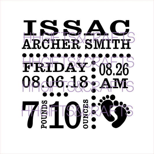 CB01 - NEW BABY BIRTH - FRAME VINYL