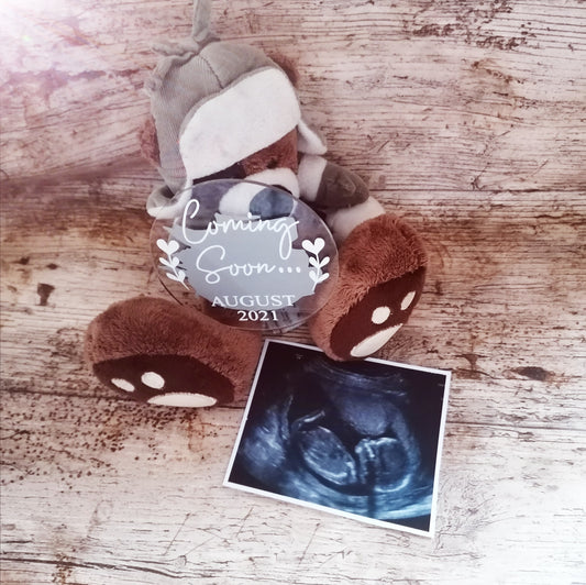 Coming soon! pregnancy announcement -  photo prop disc