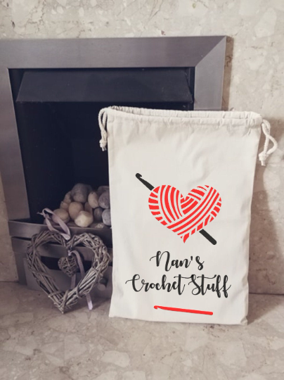 personalised crochet stuff bag tote yarn bag gift crochet knitting gift