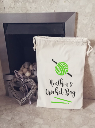 personalised crochet stuff bag tote yarn bag gift crochet knitting gift