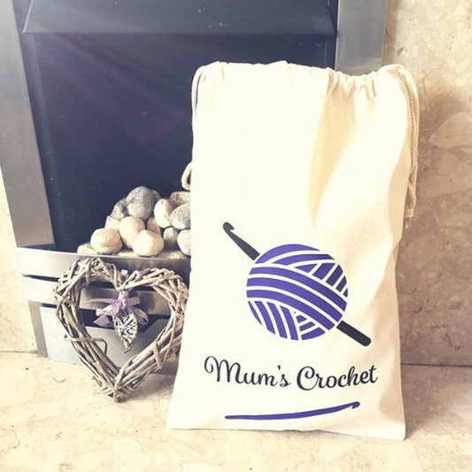 personalised crochet stuff bag tote yarn bag gift crochet knitting gift