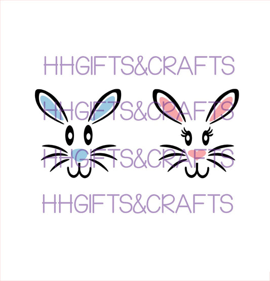 ET12 - EASTER BUNNY FACES - SMALL VINYL