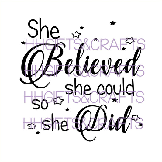 GL19 - SHE BELIEVED SHE COULD - FRAME VINYL