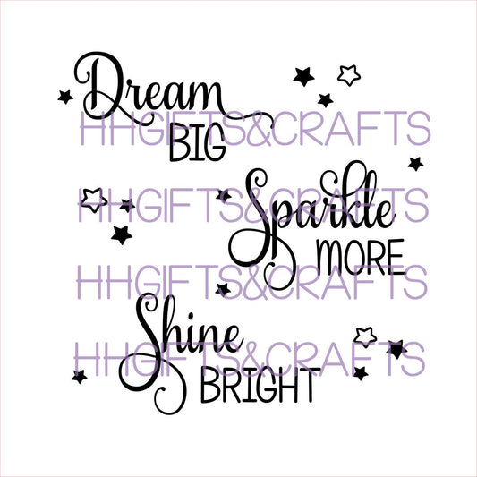 GL29 - DREAM BIG SPARKLE MORE - FRAME VINYL