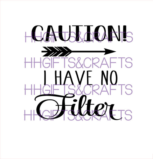 GL43 - CAUTION I HAVE NO FILTER - FRAME VINYL