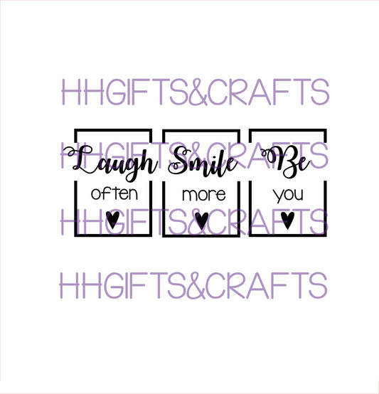 GL49 - LAUGH OFTEN SMILE MORE (DESIGN 2) - SET OF 3 VINYLS