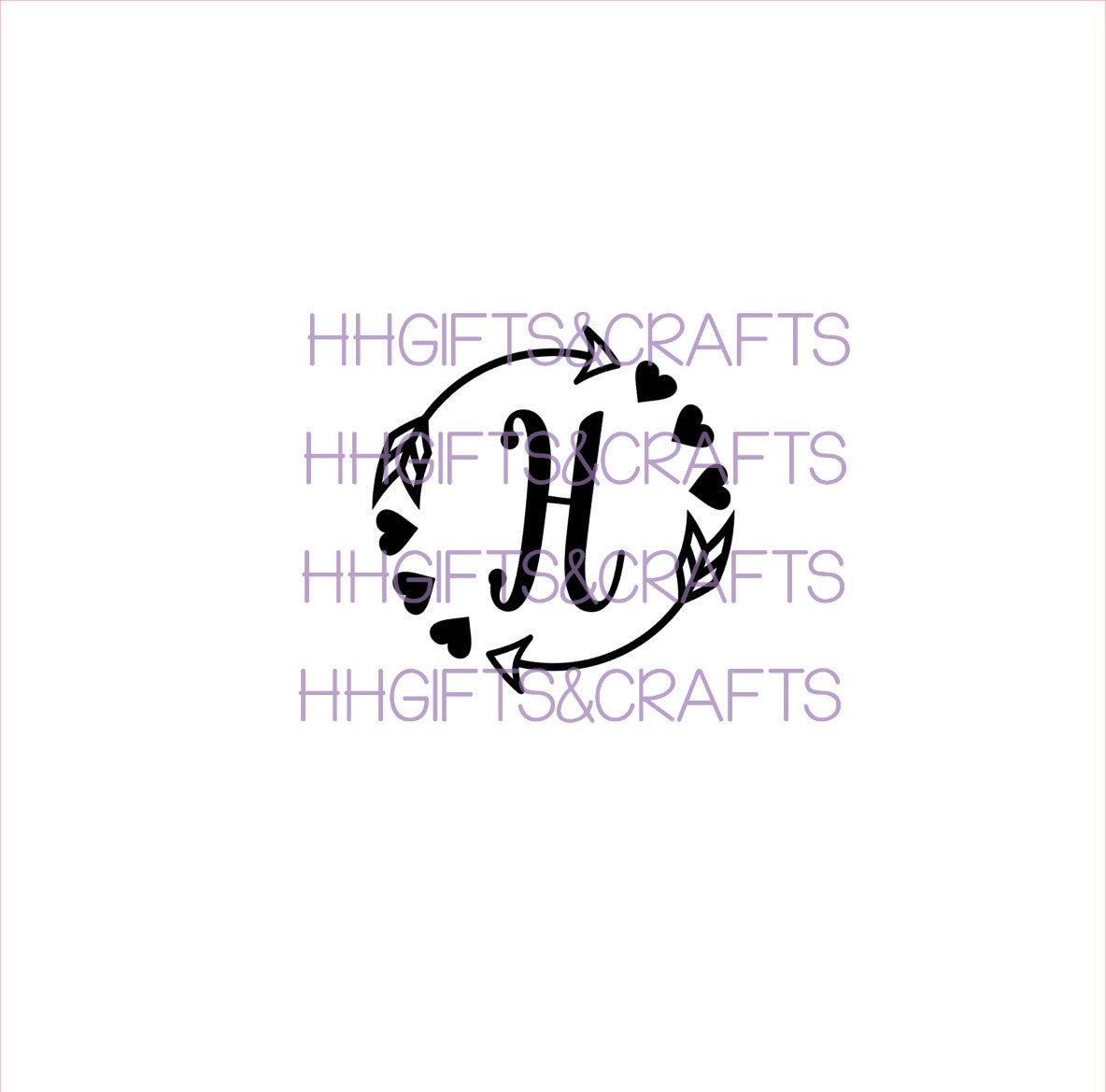 GS 09 - INITIAL IN HEART CIRCLE- SMALL VINYL