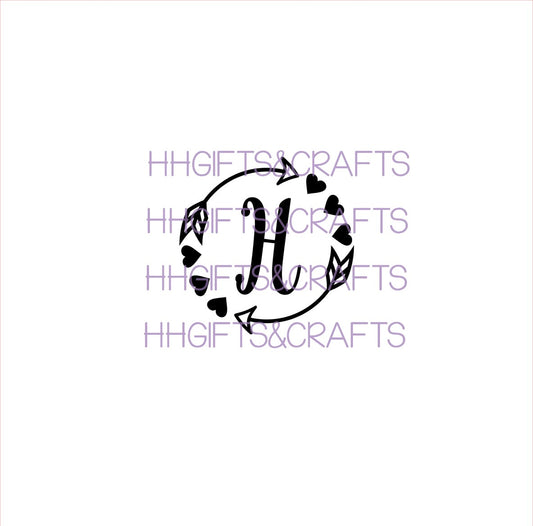 GS 09 - INITIAL IN HEART CIRCLE- SMALL VINYL