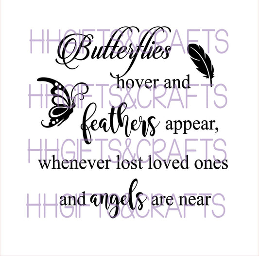 LL10 - BUTTERFLIES HOVER FEATHERS APPEAR - FRAME VINYL