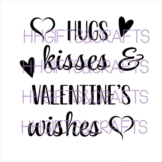 LVL013 - HUGS KISSES VALENTINES WISHES- FRAME VINYL