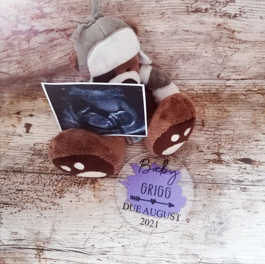 Personalised baby expecting - photo prop disc