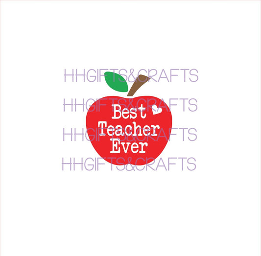 TE06 - BEST TEACHER APPLE - SMALL VINYL