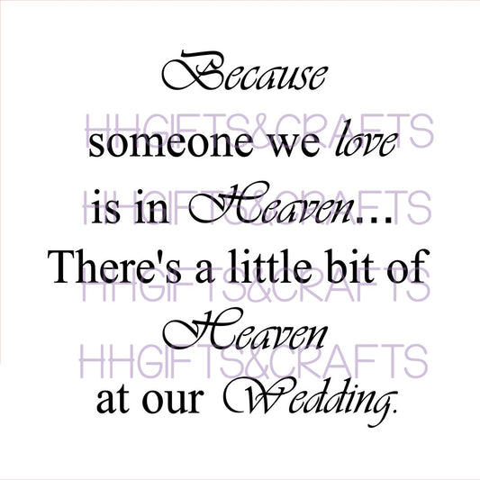 LL20 - BECAUSE SOMEONE WE LOVE (WEDDING) - FRAME VINYL