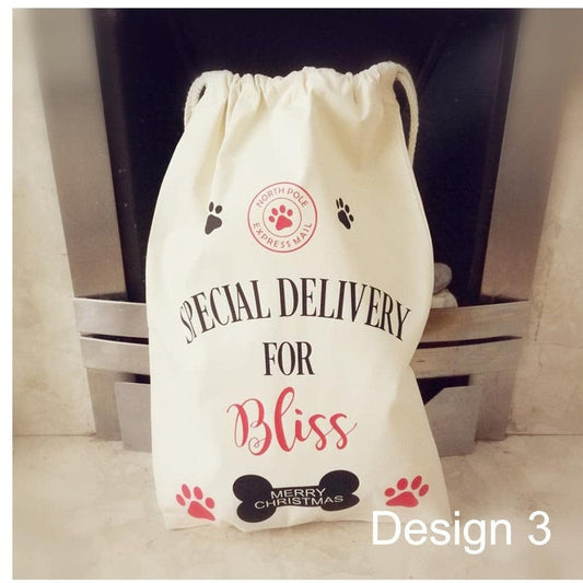 personalised dog sack xmas dog sack christmas pet treat bag pet lover